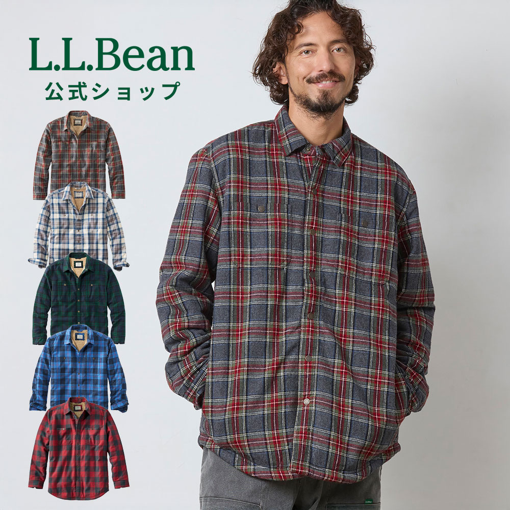 L.L.Bean シェルパ ラインド スコッチ プラッド フランネル シャツ
