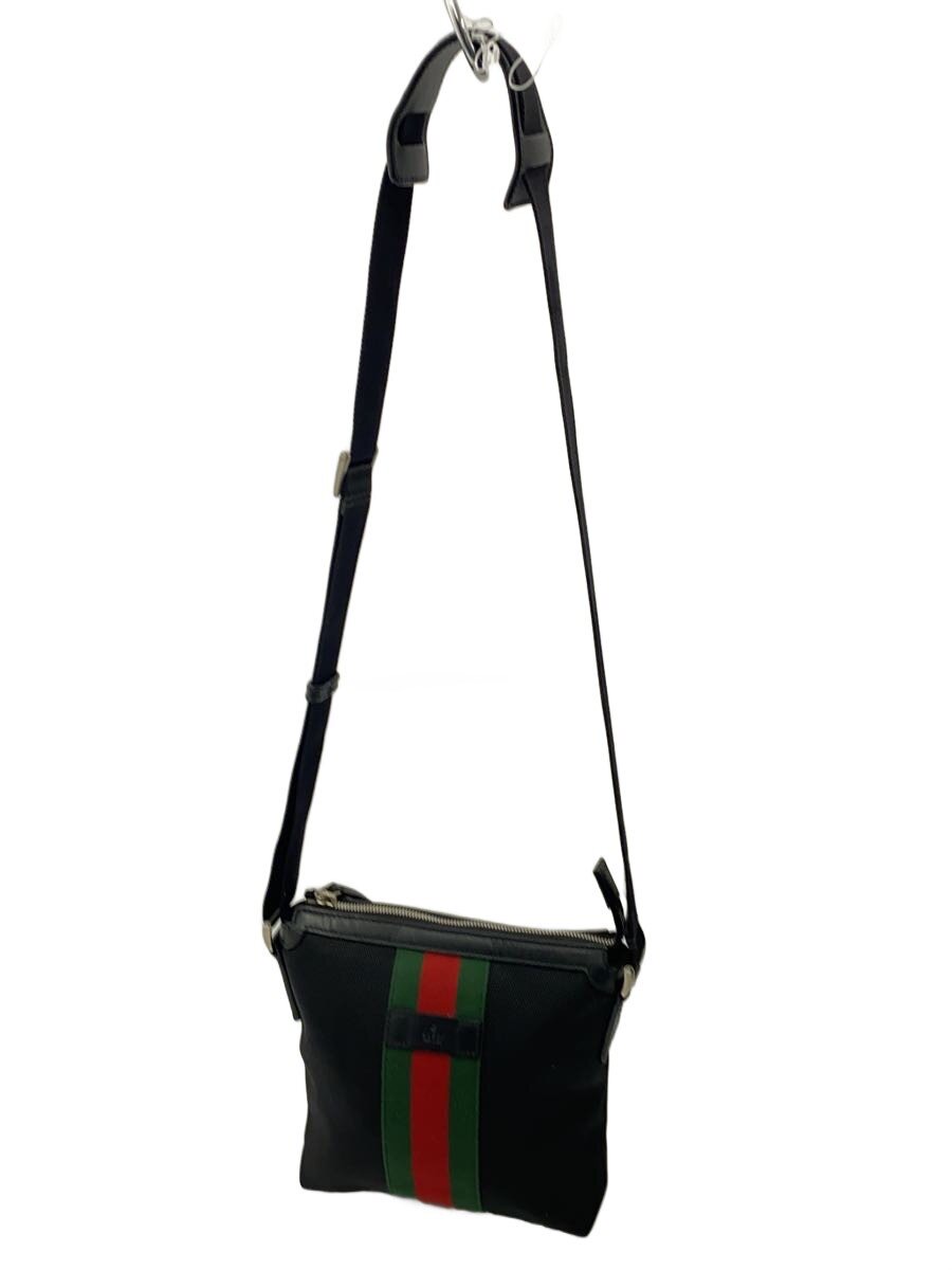 GUCCI(グッチ) シェリーライン ショルダーバッグ キャンバス ブラック【中古】