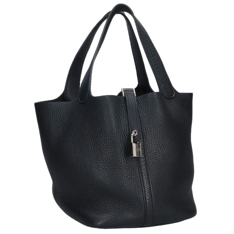 HERMES(エルメス) ピコタンロックMM トリヨンクレマンス ハンドバッグ ブラック×シルバー金具【中古】