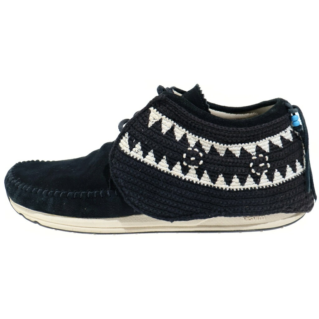 VISVIM(ヴィスヴィム) FBT ネイティブニット モカシン スウェードローカットシューズ ブラック【中古】