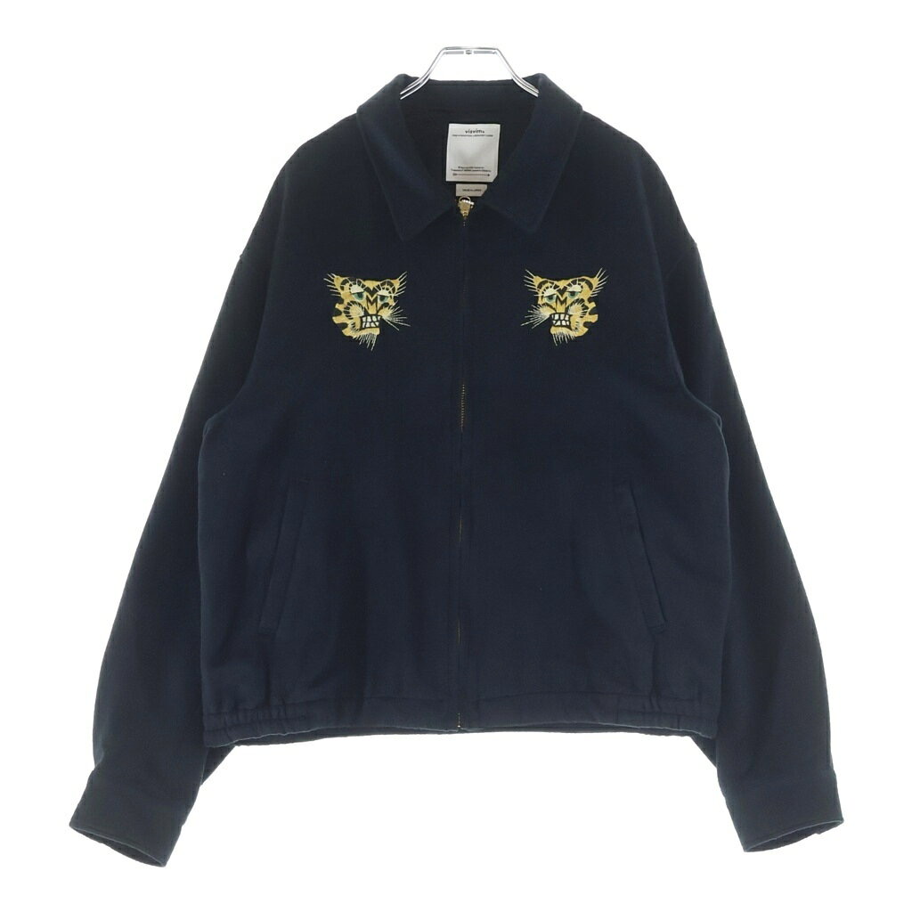 VISVIM(ヴィスヴィム) Norad Brushed Silk Jacket タイガー刺繍 ブラッシュドシルクブルゾンジャケット ブラック【新古品/中古】
