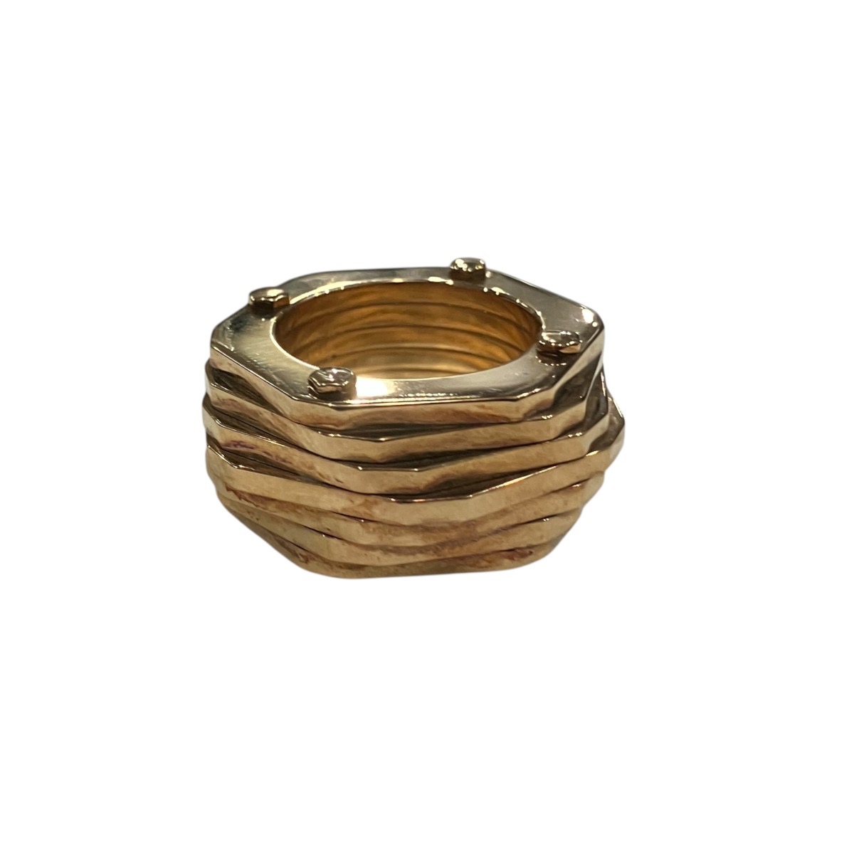 【中古】BOTTEGA VENETA ゴールドリング ゴールド サイズ:21号 【090926】(ボッテガヴェネタ)