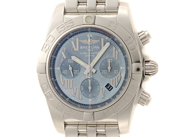 BREITLING ブライトリング ウォッチ クロノマット44 SS 時計 AB011BMPPA 腕時計 ステンレススチール ブルー 自動巻き ブルー文字盤 メンズ【中古】436