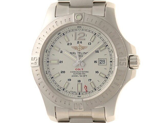 BREITLING ブライトリング ウォッチ コルト 時計 A1738811/G791 腕時計 ステンレススチール シルバー 自動巻き ホワイト文字盤 メンズ 保証書あり【中古】205