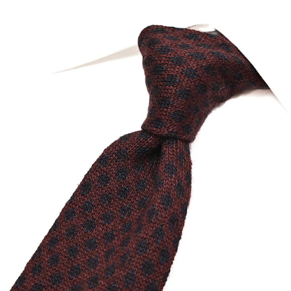 【SALE】【半額以下】 バルバ BARBA ネクタイ ニットタイ メンズ シルク カシミヤ 幾何柄 ワインレッド ネイビー イタリア ブランド MADE IN ITALY ビジネス ギフト プレゼント ラッピング無料