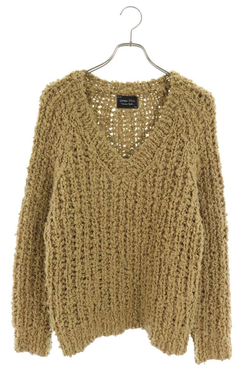 ナンバーナイン NUMBER(N)INE サイズ:2 カート期 Vネックニット(ベージュ)【709062】【BS99】【メンズ】【中古】bb432#rinkan*B