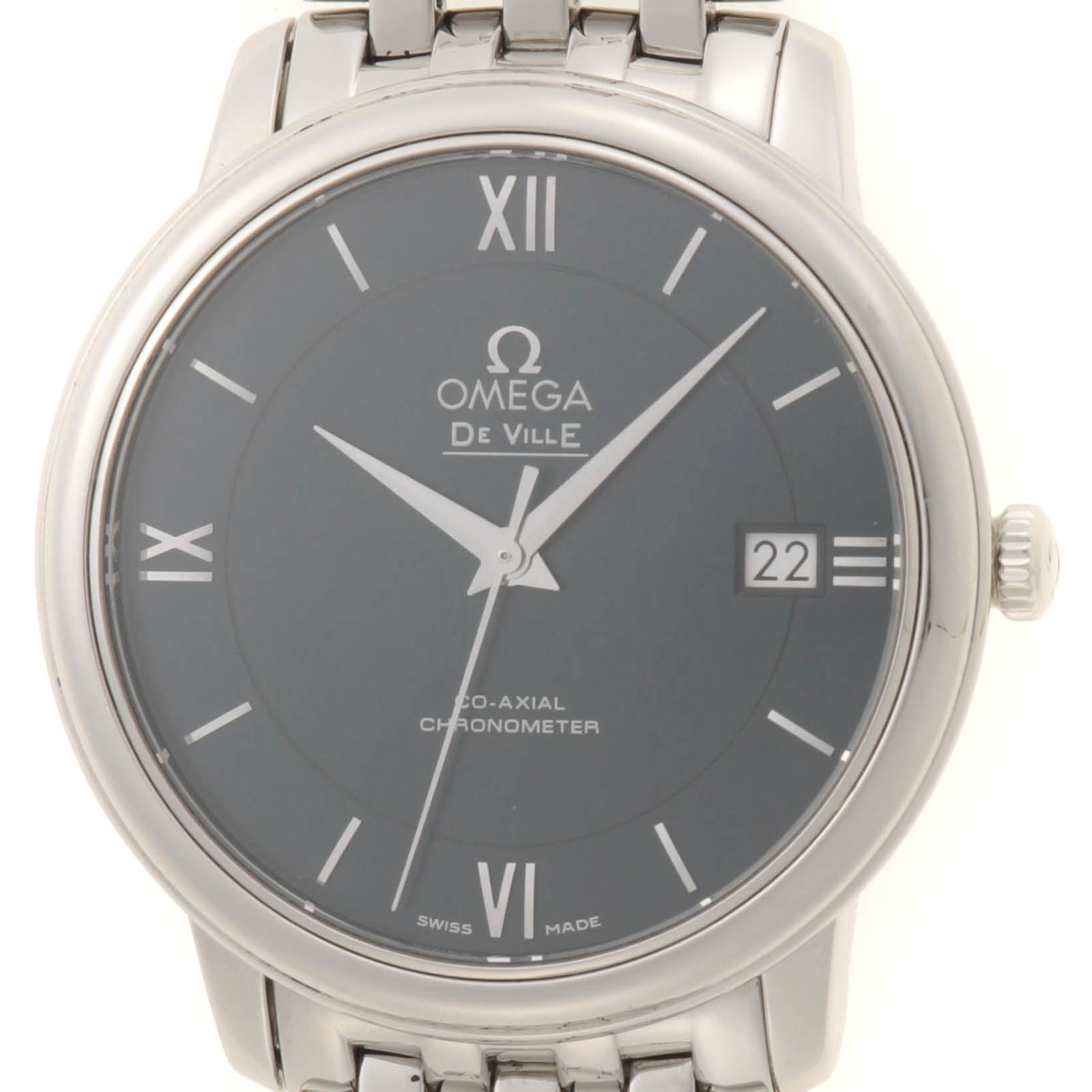 【クーポン利用で最大40,000円OFF!】OMEGA オメガ デ・ビル プレステージ コーアクシャル 424.10.37.20.03.001 腕時計 SS ステンレススチール ブルー文字盤 自動巻き メンズ【中古】460