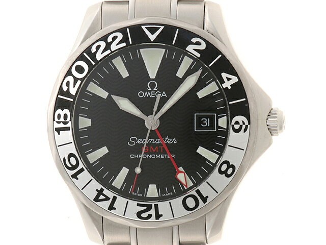 OMEGA オメガ シーマスター GMT 2234.50.00 腕時計 ステンレススチール ブラック文字盤 自動巻き メンズ【中古】200