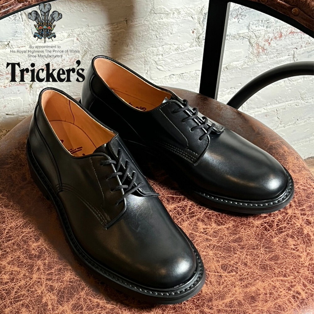 【ポイントアップ対象外】トリッカーズ TRICKER'S 5636 ブラック プレーントゥシューズ ウッドストック ダイナイトソール【送料無料】