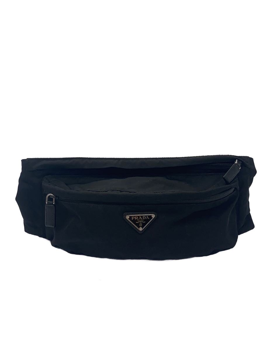 【中古】PRADA◆ウエストバッグ/ナイロン/BLK/無地/2VL132【バッグ】