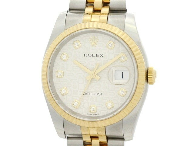 ROLEX ロレックス デイトジャスト 116233G 腕時計 K18YG/ステンレス 自動巻き シルバーコンピュータ10Pダイヤ文字盤 メンズ【中古】【473】