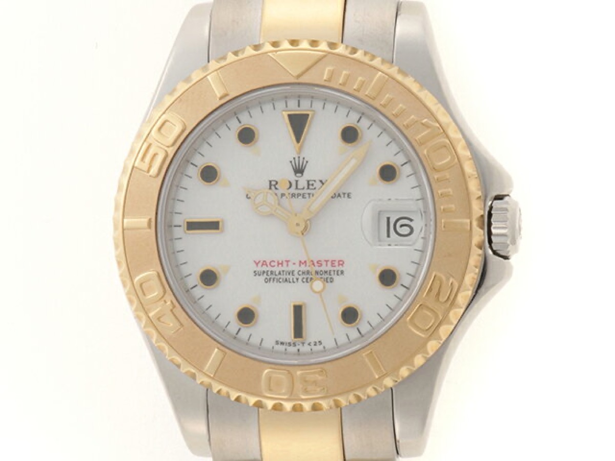 ROLEX ロレックス ヨットマスター 35 68623 腕時計 K18イエローゴールド K18YG/ステンレススチール ホワイト文字盤 自動巻き ユニセックス【中古】472