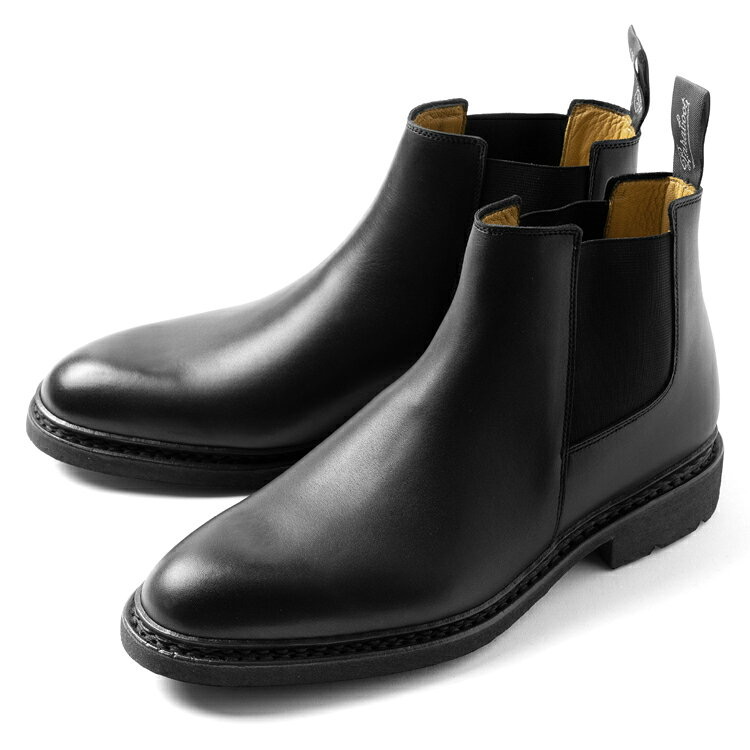 パラブーツ PARABOOT シャンフォート CHAMFORT 128412 ブラック LIS-NOIR サイドゴアブーツ スムースレザー ノルウィージャン製法 サイドゴア ミドル丈 メンズ ビジネスシューズ オイルドレザー メンズ ブランド 本革 ドレスシューズ 黒 ビジネス カジュアル 靴 秋 冬