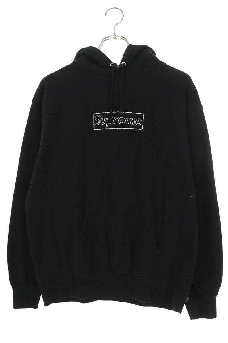 シュプリーム SUPREME × KAWS Chalk Box Logo Hooded Sweatshirt(ブラック)