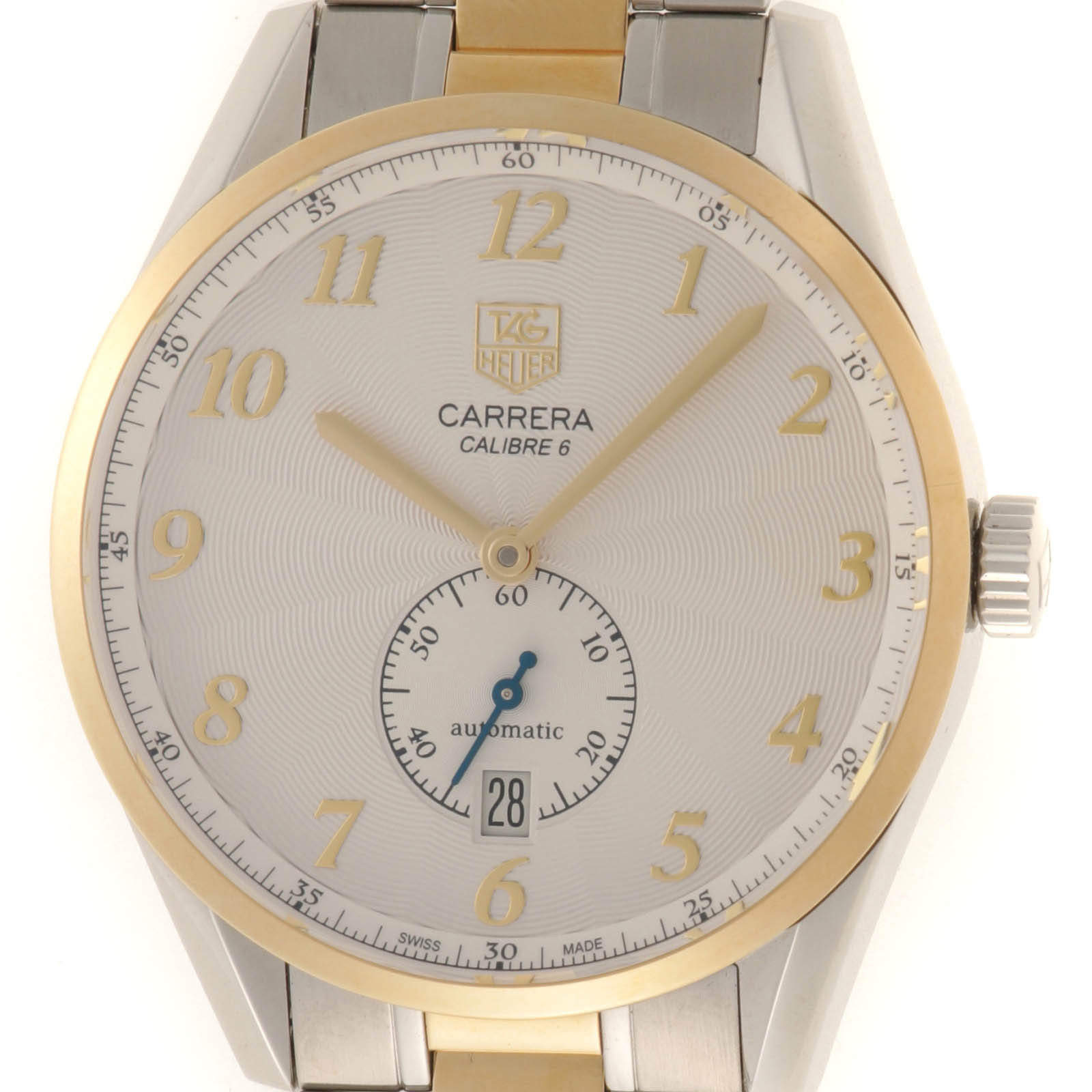 TAG HEUER タグホイヤー カレラ キャリバー6 WAS2150.0733 SS/K18YG ホワイト 自動巻き メンズ 2148104093356【中古】【430】